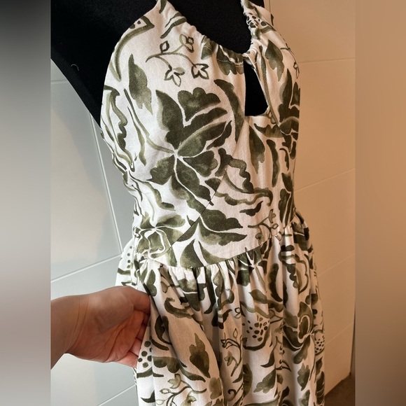 NWT 1. State Keyhole Halter Maxi Dress in Floral Sea Spray Green - Picture 9 of 16